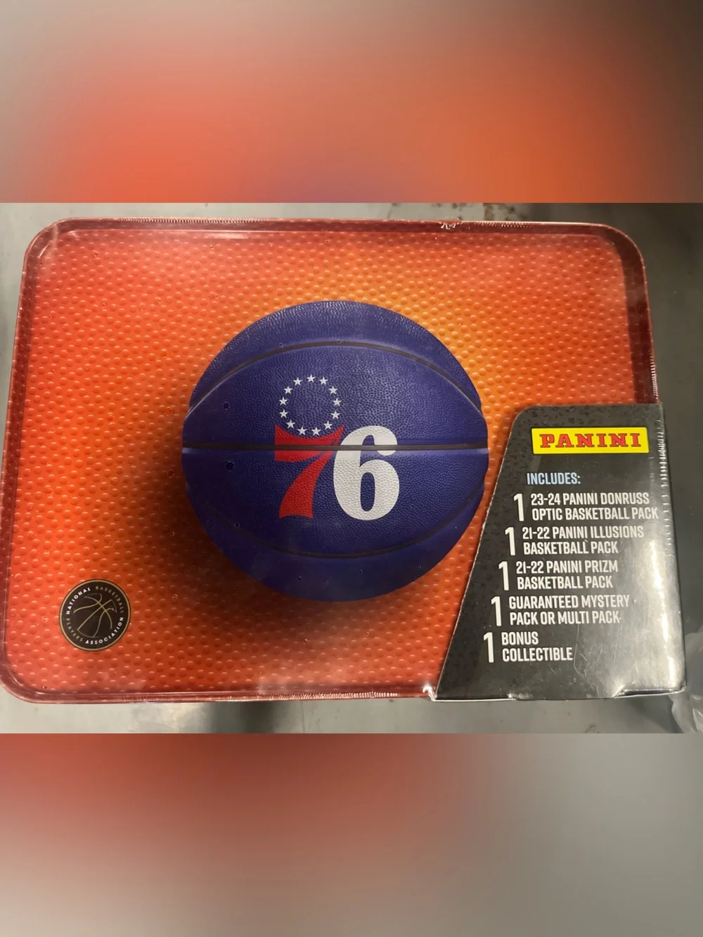 Panini Purple and Red 76ers Basketball Tin Party Tray